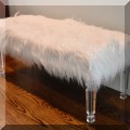 F46. GlitzHome faux fur and acrylic bench. 
